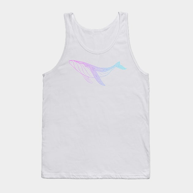 Pink to turquoise Whale Tank Top by FAT1H